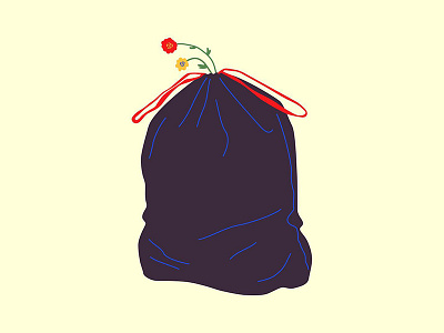 Trash Flowers art floral flowers garbage illustration trash