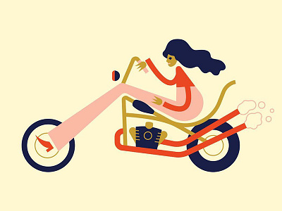 Leggy Motorcycle design female geometric girl illustration legs moto motorcycle ride woman