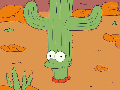 Marge Simpson Cactus art design illustration simpsons woman