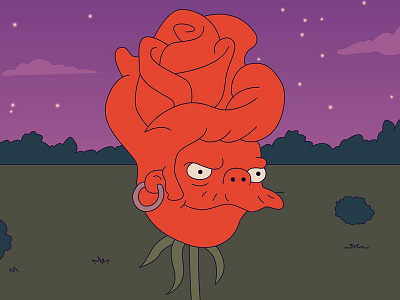 Snake Rose art design flower illustration simpsons