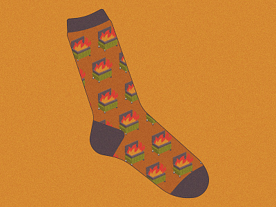 Sad Socks™ Dumpster Fire apparel design dumpster fire illustration sad sock socks vintage