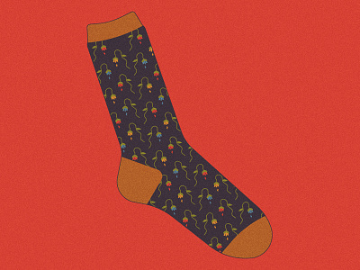 Sad Socks™ Wilted Flowers apparel design floral flowers illustration pattern sad sock socks vintage