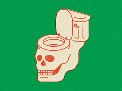 skull toilet art design funny illustration skull skulls toilet vector vintage
