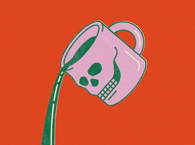 skull coffee art coffee design funny illustration skull skulls vector