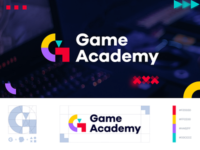Game Academy Logo 01 academy console courses design game gamer gaming graphic design illustrator logo online vector