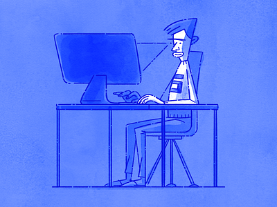 Proper Sitting Position computer drawing illustration oblik oblik studio photoshop sitting working