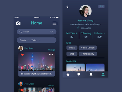 Moment App — concept ios design moment ui design