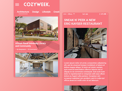 Cozyweek Mobile App - Concept gradients ios design ui design