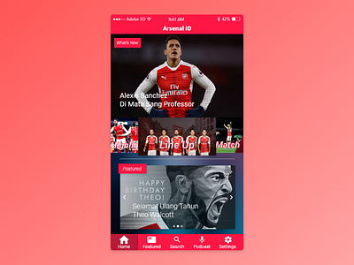 Arsenal Indonesia App app gradients ios design ui design
