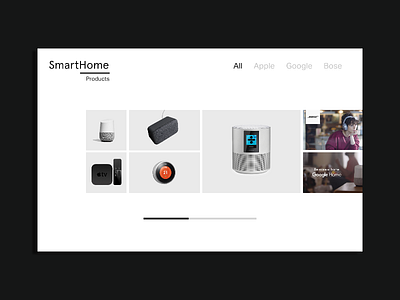 Smarthome - Landing Page black design landing page design minimal product design ui web design white