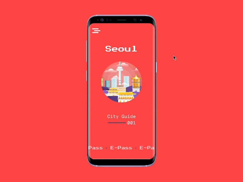 Seoul City Guide - UI Concept android app app cards design interaction design minimal ui design
