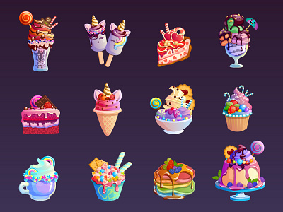 Set of icons  food. Vector illustration.