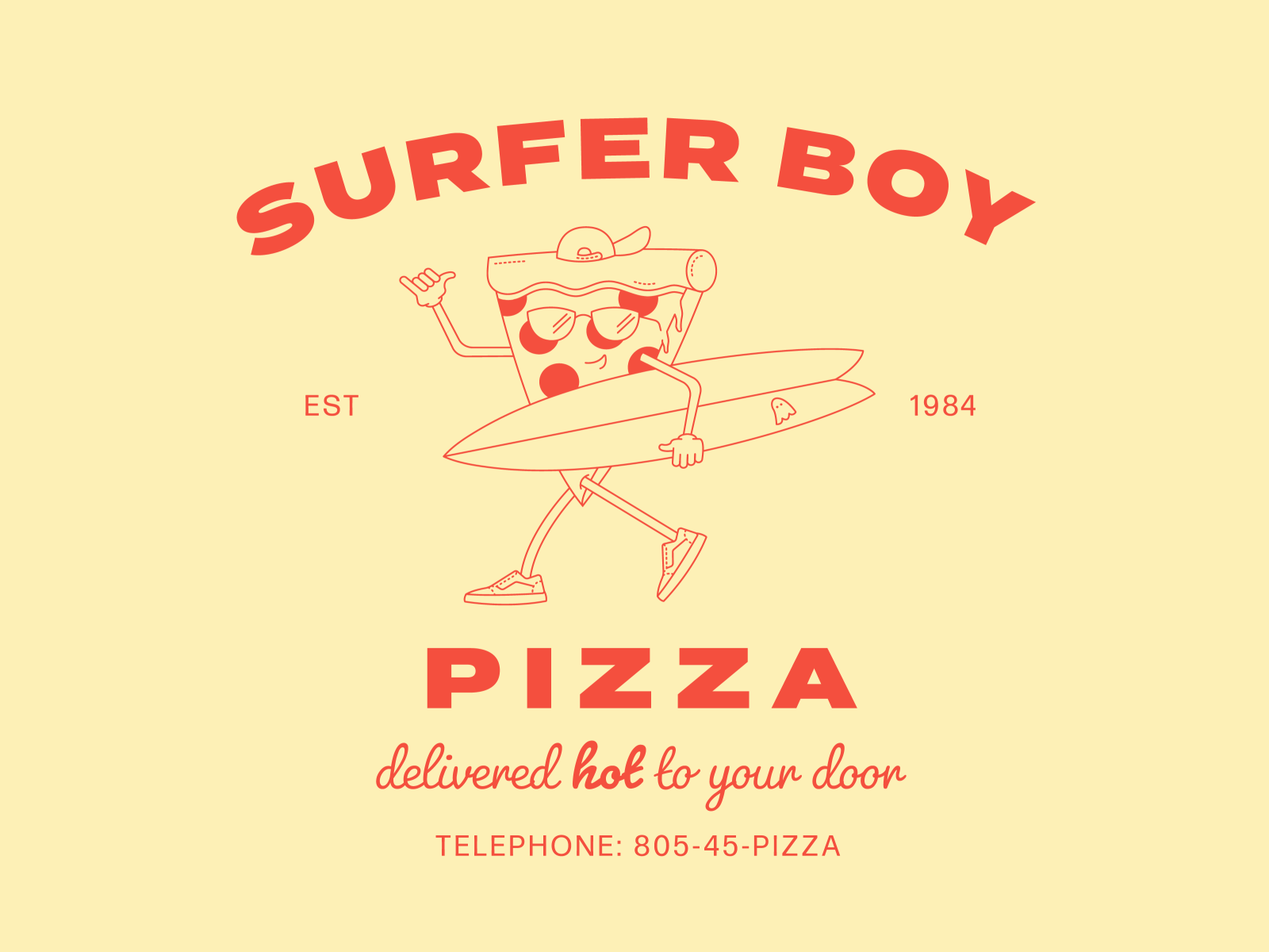 Surfer Boy Pizza by Justine Gaetano on Dribbble