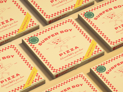 Surfer Boy Pizza Box