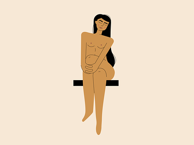 sitting nude 🍊 calm figure study minimal minimal woman nude peaceful woman womxn