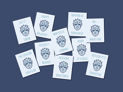 White Walkers' Holiday Card cold family game of thrones holiday card illustration night king vector weeklywarmup white walkers winter winter is coming