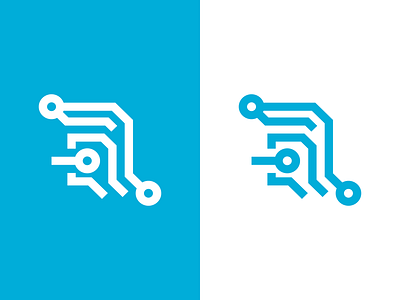 Autonomously circuit logo symbol tech
