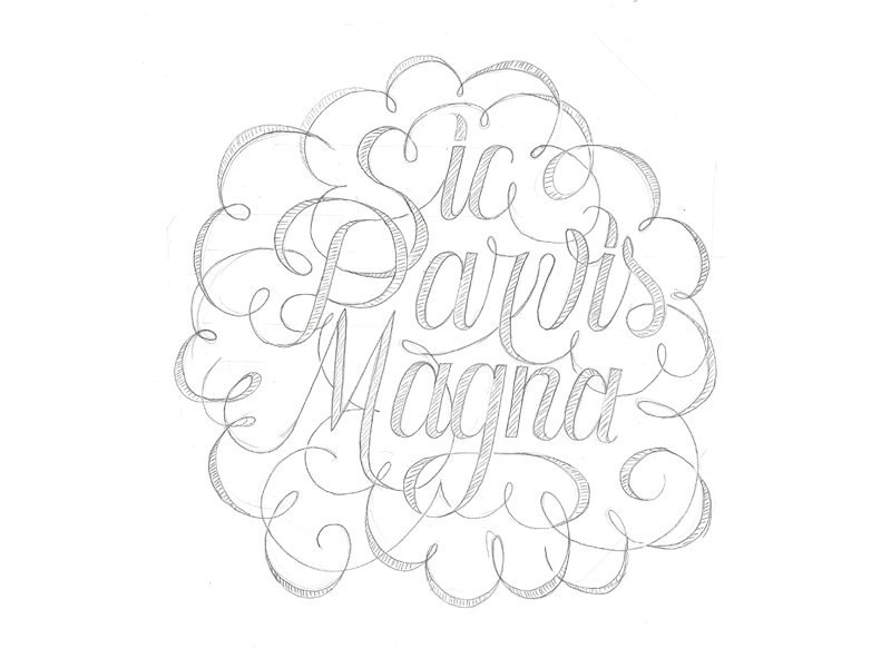 Sic Parvis Magna latin lettering typo uncharted
