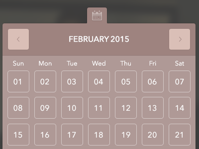UI Flyout Elements calendar flyout mauve menu