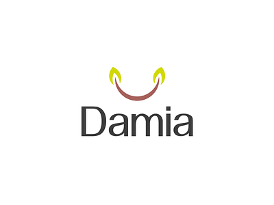 DAMIA Logo 3rd Concept branding design graphic design happiness leaf logo logo design logo identity smile