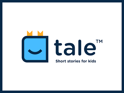 Tale - Short Stories for Kids Logo book brand branding graphic design icon illustration library logo logo design logo identity smile story symbol