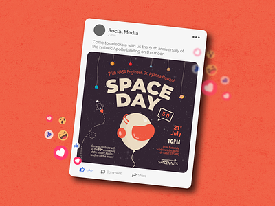 Space Day Event, Instagram post branding celebration design graphic design illustration instagram post poster poster design social media social media design vector