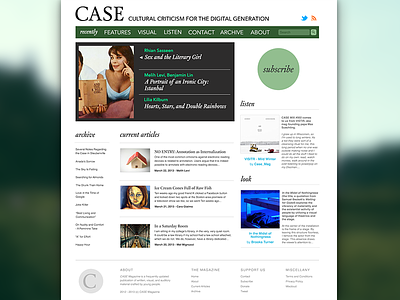 CASE Magazine Website case green literary website writing
