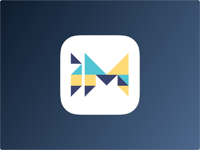 Tangram Inspired App Icon mobile education branding app icon flat shapes tangram logo