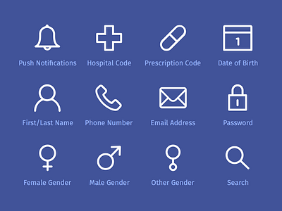 Onboarding Icons design flat gender health icon icons iconset line icons medical onboarding register sign up