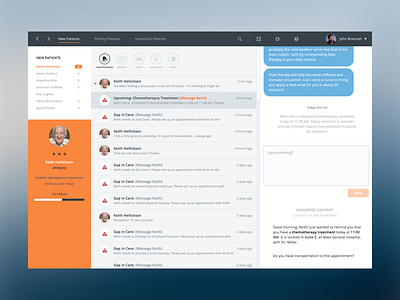 Medical Dashboard - V1 application care manager chat clean dashboard doctor flat health inbox messaging patient simple