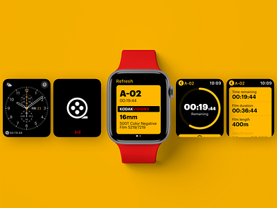KODAK - Connected Film Coil - WatchOS Companion app design kodak minimal typography ui watch watchos