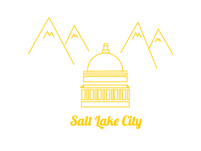 Day 1 - Salt Lake City Illustration city first post flat minimal salt lake slc