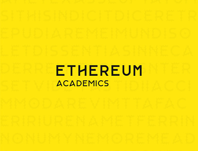 Ethereum Academics brand branding creative icon logo logodesign minimal modern monogram typography vector yellow