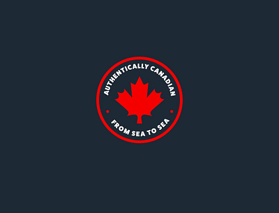 Authentically Canadian brand branding canada circle creative flat icon logo minimal modern stamp sticker