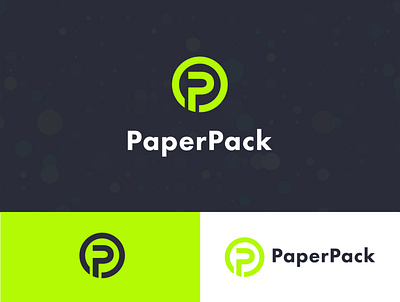 PaperPack brand branding creative design flat green icon logo modern symbol