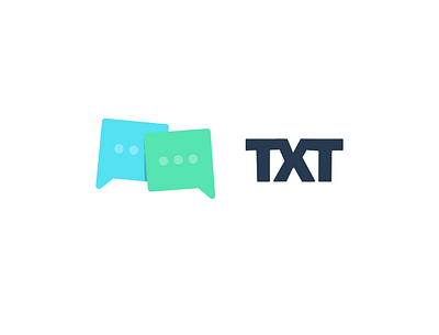 TXT Logo app blue branding bubble creative design green icon logo minimal modern symbol