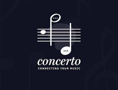 Concerto App black brand branding creative icon logo logodesign minimal modern music