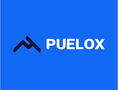 Puelox Logo Design blue brand branding creative design logo logo design minimal modern mountain