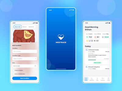 Medtrace Mobile app app branding design interface logo minimal mobile mobile app mobile ui mobileapp mobileappdesign mobileapps ui ui design ui ux design uiux user experience user interface ux
