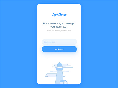 Lighthouse app getting started screen