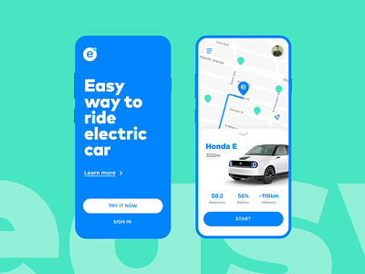 Electric car sharing app app app design app ui daily ui design flat minimal ui
