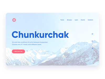 Skiresort Chunkurchak concept daily ui design flat homepage landing page minimal typography ux web website