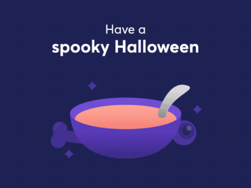 Halloween is coming eye bone spooky banner newsletter gif soup scary halloween design illustration food color animation berlin quandoo