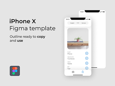 iPhone X – Simple Figma template/outline with notch basic figma minimal outline template