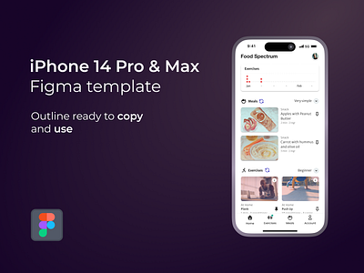 [Figma] iPhone 14 Pro & Max frames dimensions figma frame iphone iphone 14 minimal mockup utility