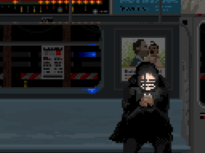 Definitely Gonna Be Late <eom> game art illustration nyc pixel pixelart subway