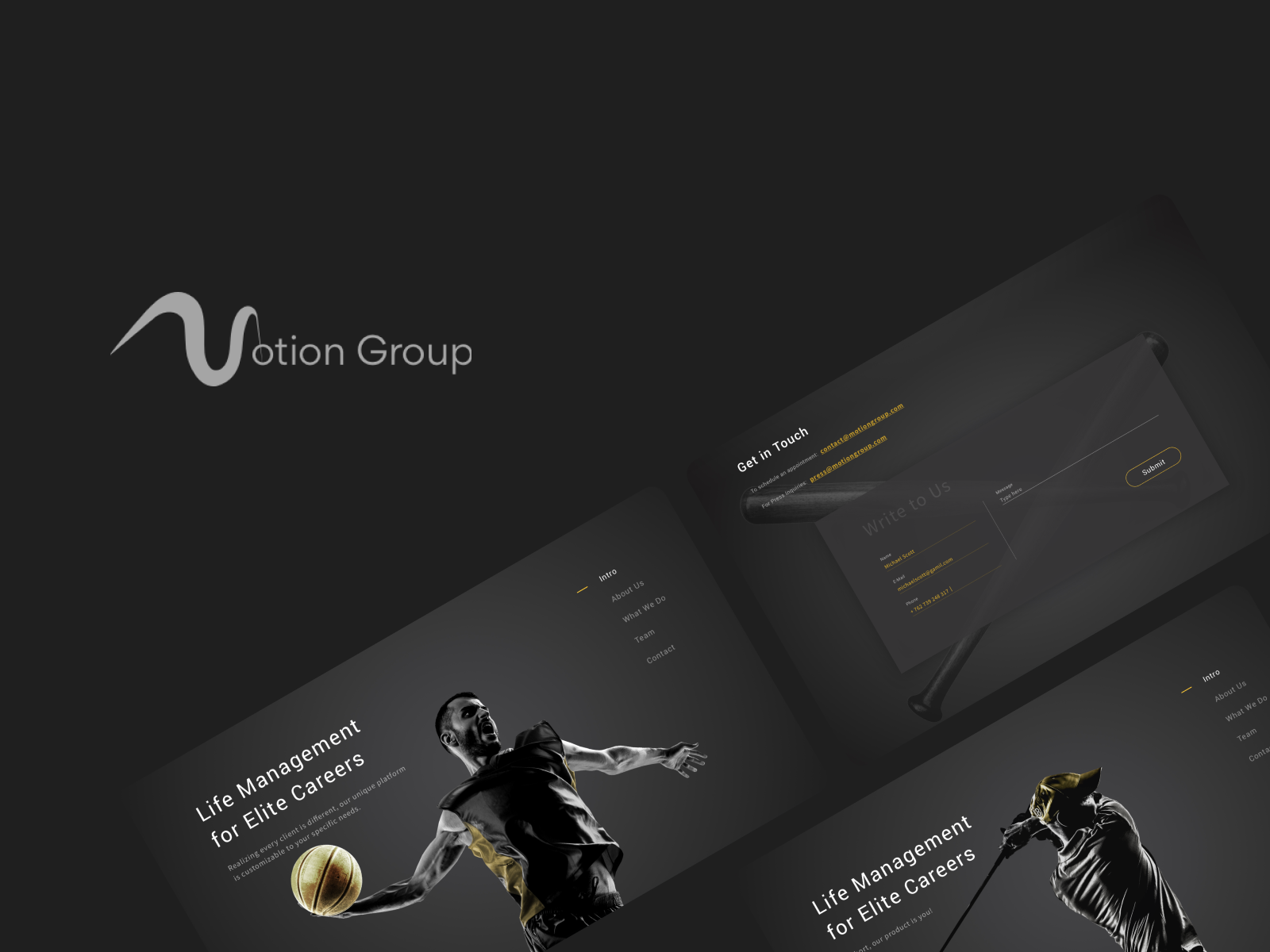 Sports Management site by Veronika Madzinova for OAK'S LAB on Dribbble