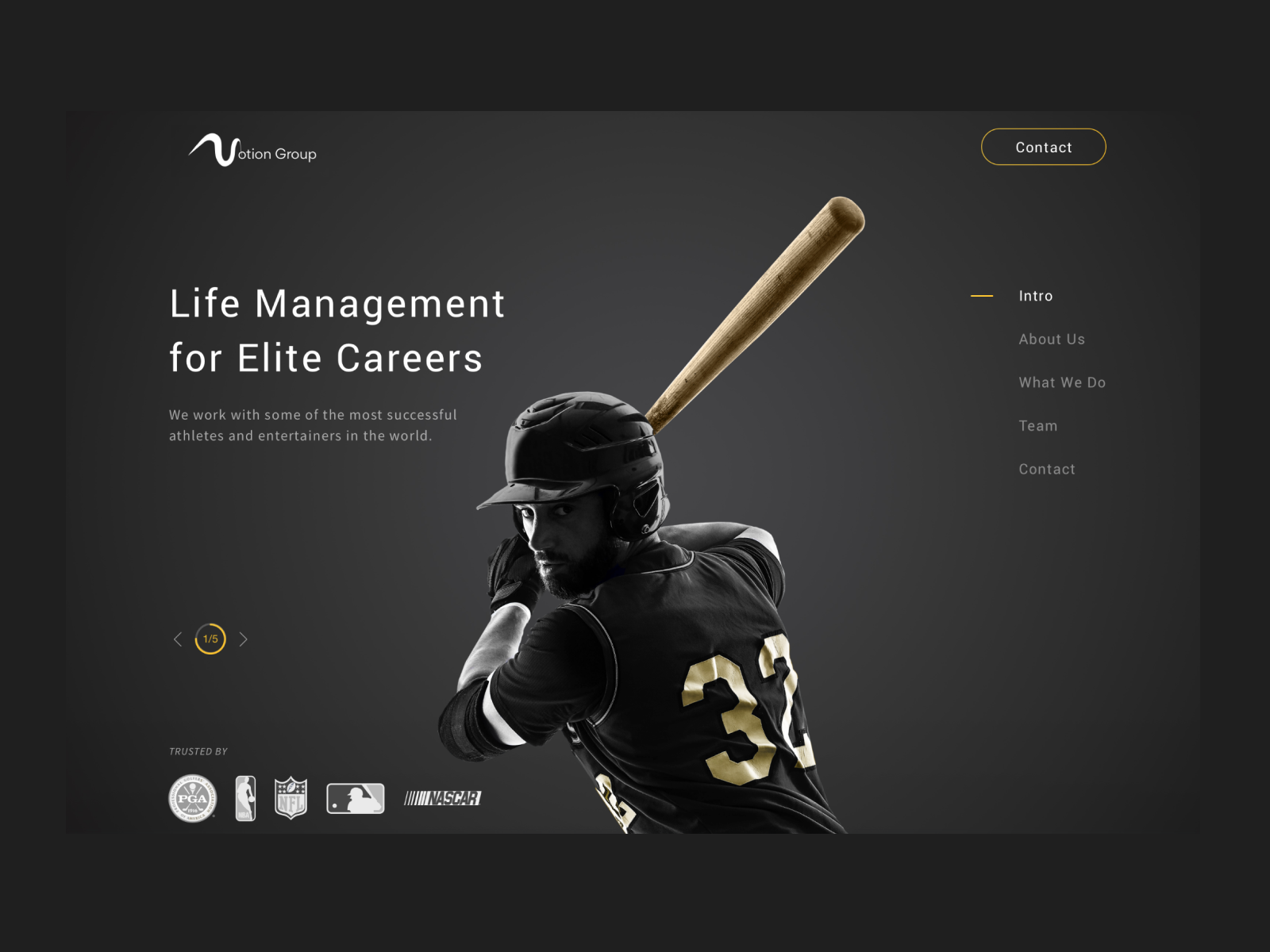 Sports Management site by Veronika Madzinova for OAK'S LAB on Dribbble