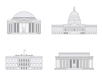 Washington Monuments america dc illustration usa vector washington washington d.c.