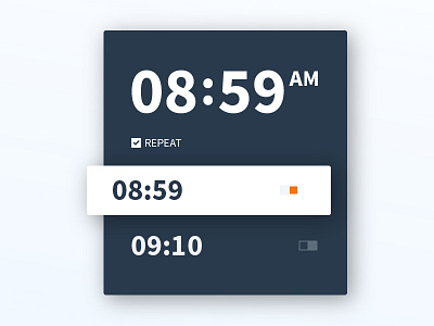 Alarm Clock UI alarm card clock design numbers patterms switches ui